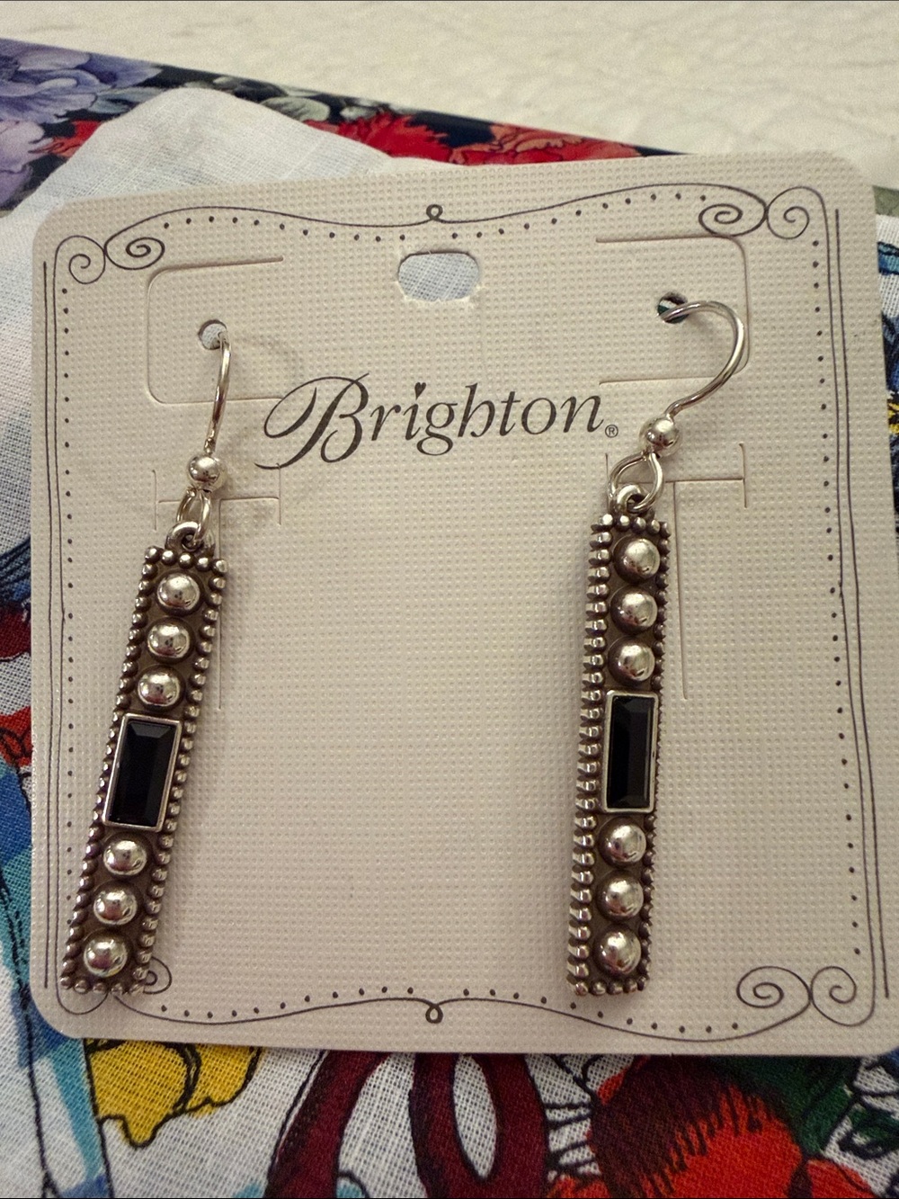 Brighton Silver-Tone Earrings with Black Accents - Picture 4 of 4